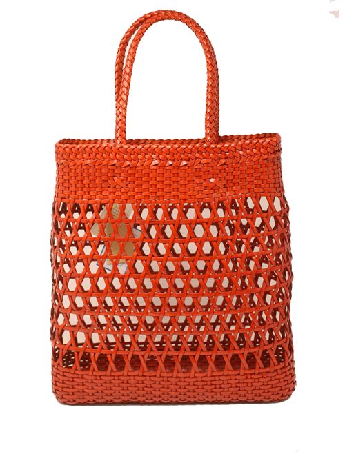 Borsa da mare in pelle arancione Laboratorio Capri | 082ORANGE